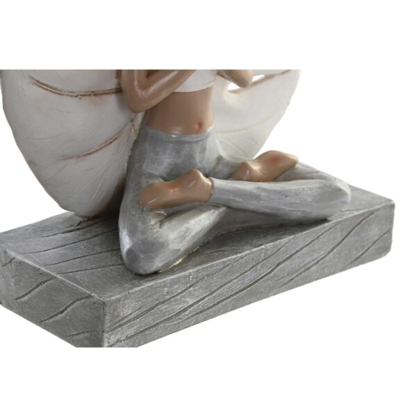 Decorative Figure DKD Home Decor White Grey Yoga 16 x 7,5 x 21 cm (2 Units) - Image 2