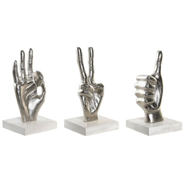 Decorative Figure DKD Home Decor Silver 10 x 10 x 20 cm (3 Units) - Image 2