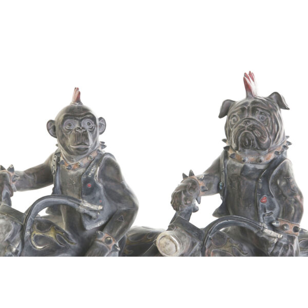 Decorative Figure Home ESPRIT Dark grey Biker 24 x 15 x 29 cm (2 Units) - Image 2