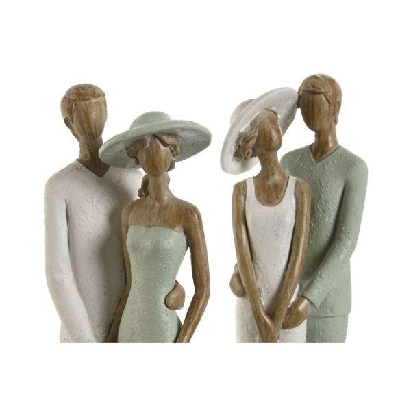Decorative Figure Home ESPRIT White Green Pair 10 x 7,5 x 31 cm (2 Units) - Image 3