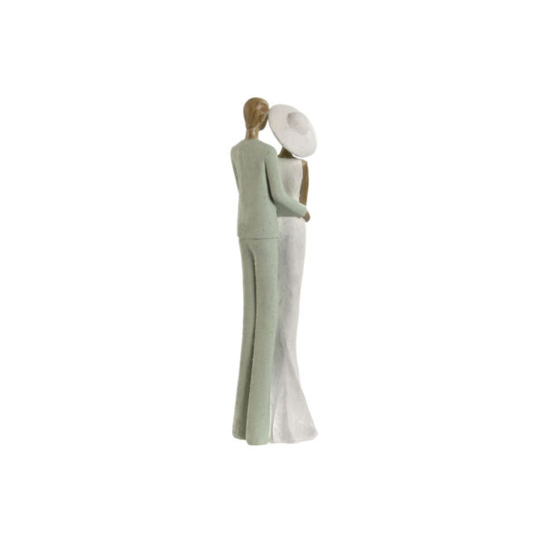 Decorative Figure Home ESPRIT White Green Pair 10 x 7,5 x 31 cm (2 Units) - Image 2