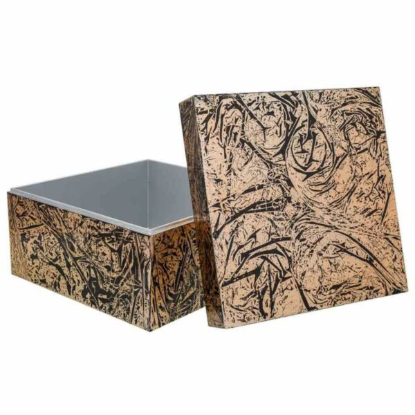 Decorative box Alexandra House Living Black Golden Ceramic MDF Wood 25 x 15 x 25 cm - Image 4