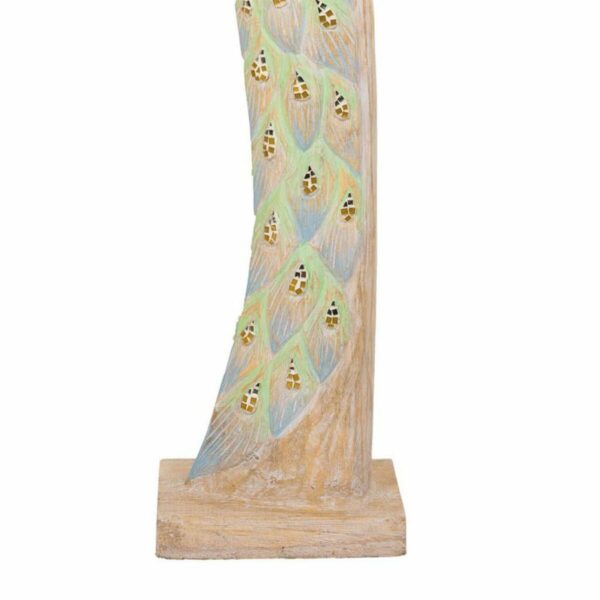 Decorative Figure Alexandra House Living Jute Wood Glass Peacock 106 x 15 x 22 cm - Image 4