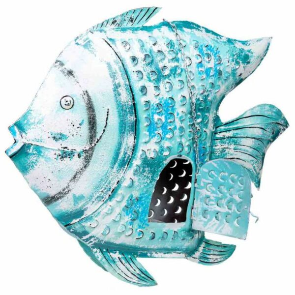 Decorative Figure Alexandra House Living Blue Mango wood Fish 15 x 83 x 107 cm - Image 3