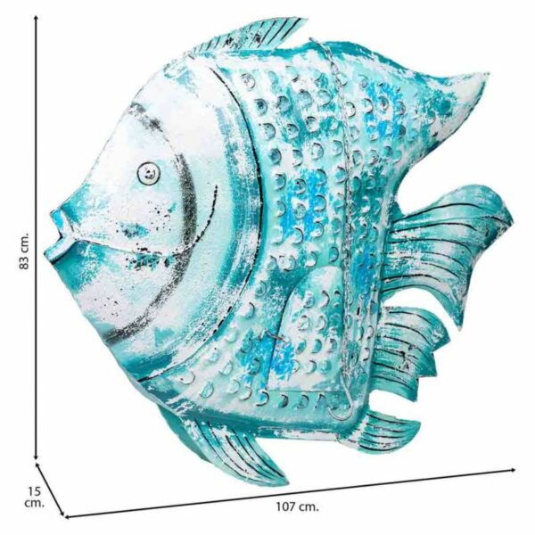 Decorative Figure Alexandra House Living Blue Mango wood Fish 15 x 83 x 107 cm - Image 4