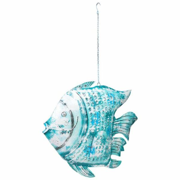 Decorative Figure Alexandra House Living Blue Mango wood Fish 15 x 83 x 107 cm - Image 5