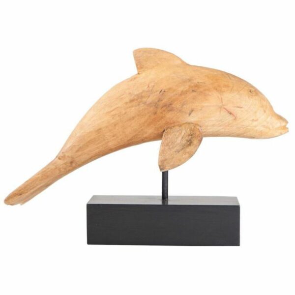 Decorative Figure Alexandra House Living Natural Metal Mango wood Dolphin 17 x 27 x 35 cm - Image 3