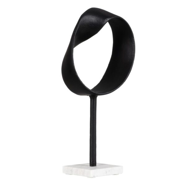 Decorative Figure White Black Aluminium Marble 20 x 10 x 38 cm - Image 2