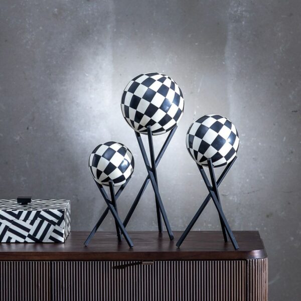 Decorative Figure White Black Resin Iron 15 x 15 x 35 cm - Image 2