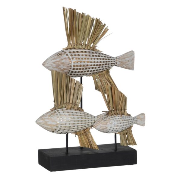 Decorative Figure White Brown Natural Fish 30 x 10 x 40 cm - Image 2