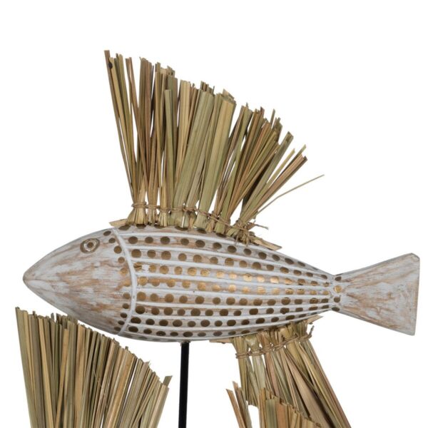 Decorative Figure White Brown Natural Fish 30 x 10 x 40 cm - Image 3