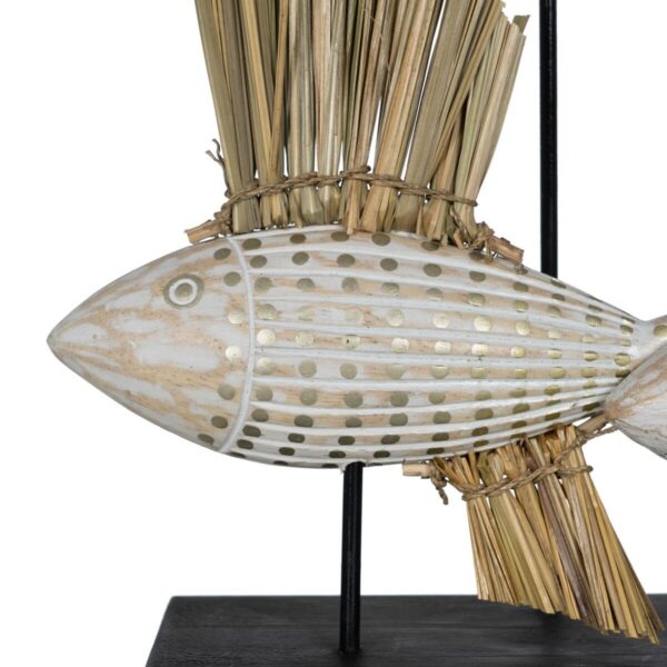 Decorative Figure White Brown Natural Fish 30 x 10 x 40 cm - Image 4