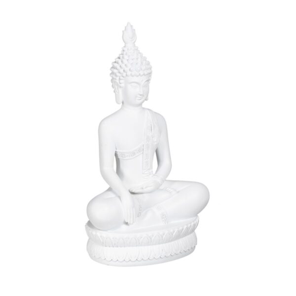 Decorative Figure White Buddha 19,2 x 12 x 32,5 cm - Image 2