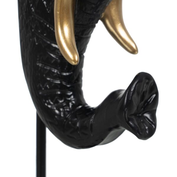 Decorative Figure Black Golden Elephant 20,5 x 14,3 x 35,5 cm - Image 3