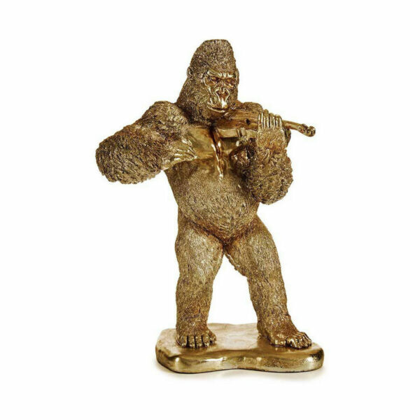 Decorative Figure Gorilla Violin Golden 16 x 40 x 30 cm (3 Units) - Image 2