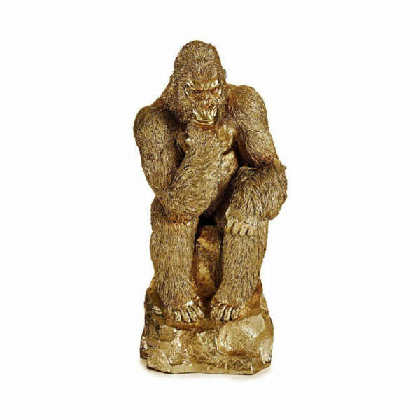 Decorative Figure Gorilla Golden 20,5 x 47 x 23,5 cm (2 Units) - Image 2