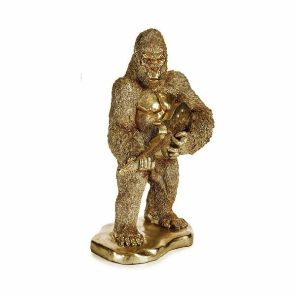 Decorative Figure Gorilla Guitar Golden 16 x 39 x 27 cm (3 Units) - Image 2