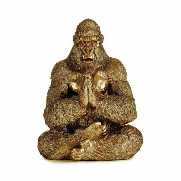 Decorative Figure Yoga Gorilla Golden 16 x 27,5 x 22 cm (4 Units) - Image 2